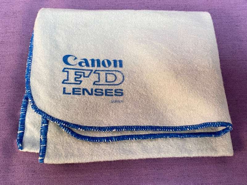 Canon FD lenses cleaning mini towel, 22cmx26cm,used,vintage, collectors item