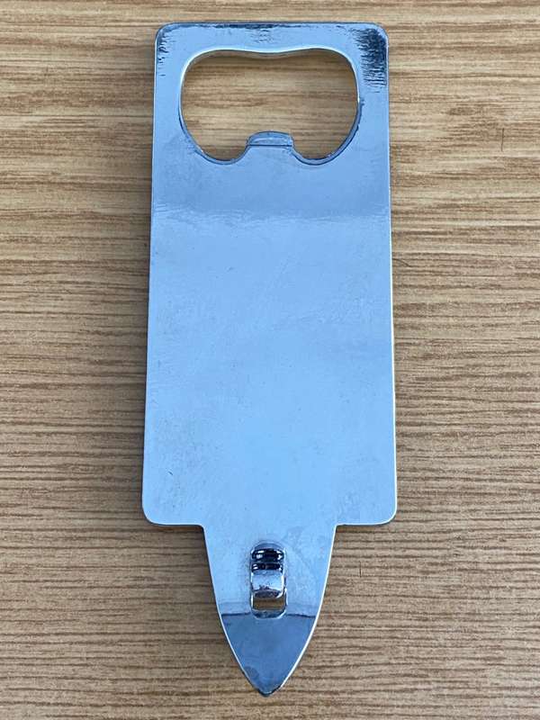 5th European Air Weapons Championships London 1975 bottle opener, metal, vintage,collectors item