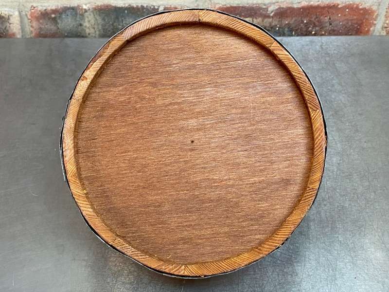 Wooden basket round ,bucket, handmade with handpainting, vintage , from Germany, from the 60s/70s
