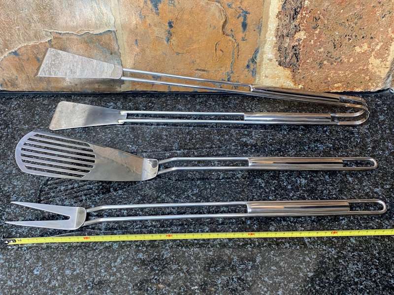 Luxus Barbeque Braai Tool Set , Stainless Steel/ Rostfrei from Germany , Brand :TCM , like new