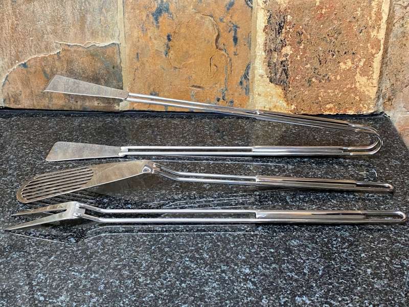 Luxus Barbeque Braai Tool Set , Stainless Steel/ Rostfrei from Germany , Brand :TCM , like new