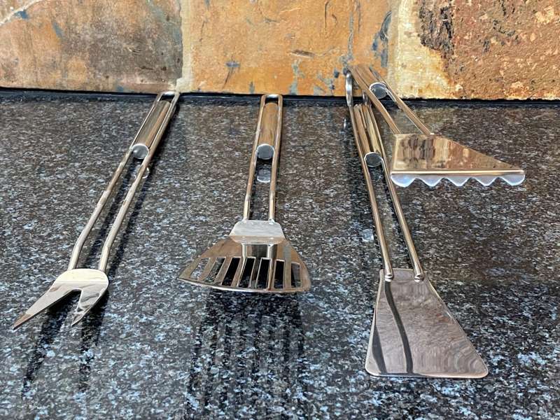 Luxus Barbeque Braai Tool Set , Stainless Steel/ Rostfrei from Germany , Brand :TCM , like new