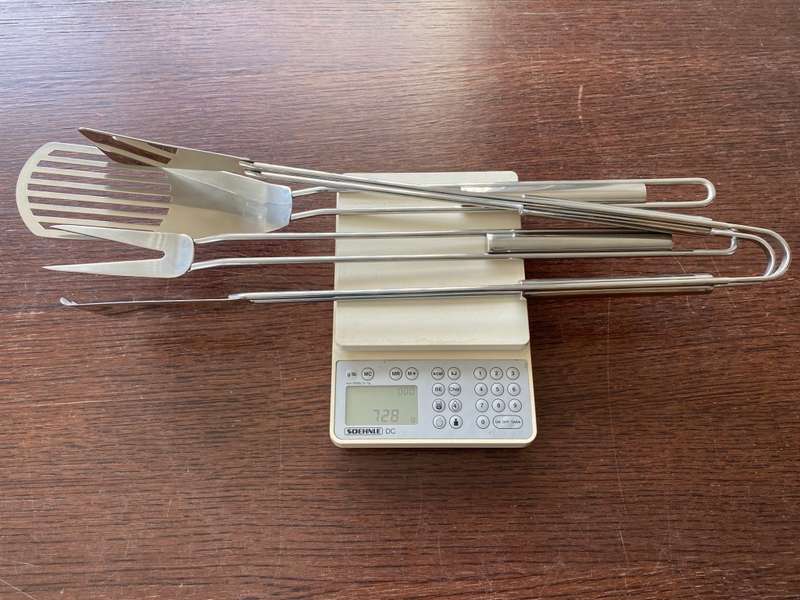 Luxus Barbeque Braai Tool Set , Stainless Steel/ Rostfrei from Germany , Brand :TCM , like new