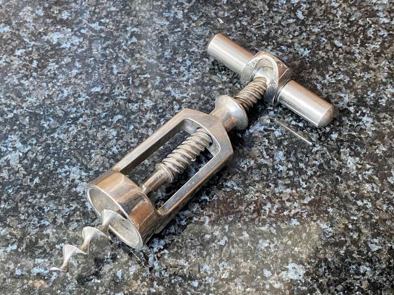 Corkscrew metal stainless steel  vintage from the 60s