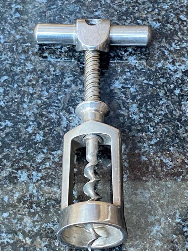 Corkscrew metal stainless steel  vintage from the 60s