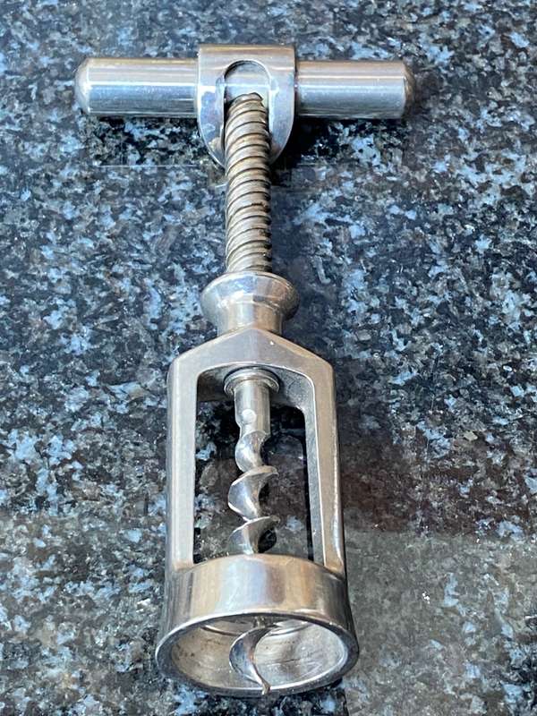 Corkscrew metal stainless steel  vintage from the 60s
