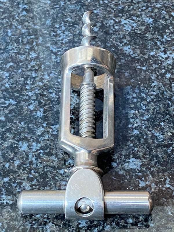 Corkscrew metal stainless steel  vintage from the 60s