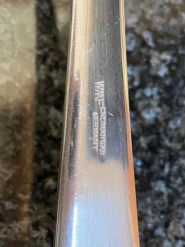 WMF Cromargan Lot: Soup Ladle & Potato Spoon, vintage, from Germany, collectors item