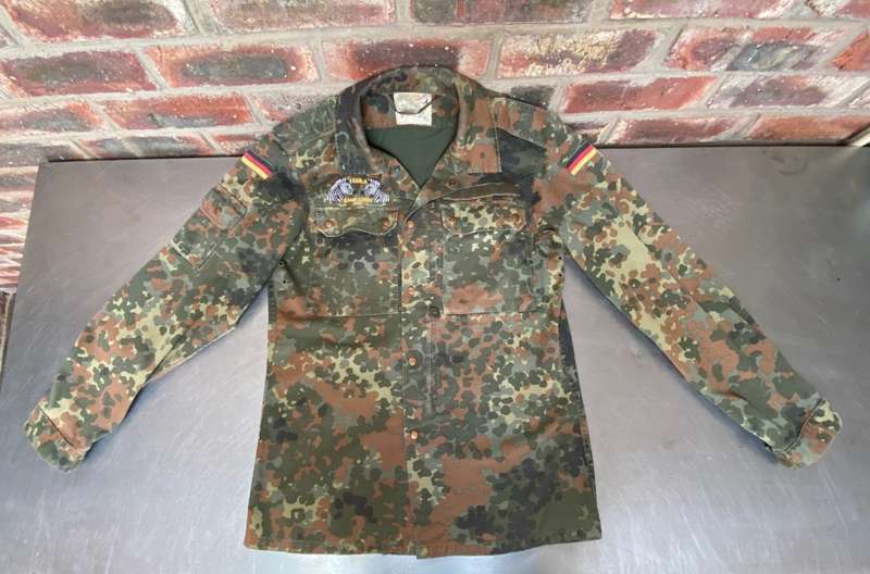 German Millitary Army Jacket Zipped Fleck-tarn Camouflage,Gr  175-185 with Logo,