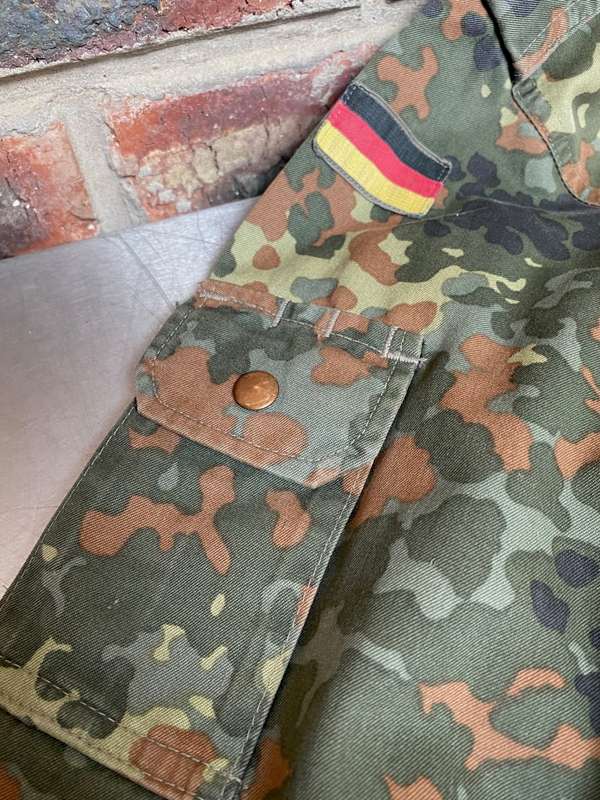 German Millitary Army Jacket Zipped Fleck-tarn Camouflage,Gr  175-185 with Logo,