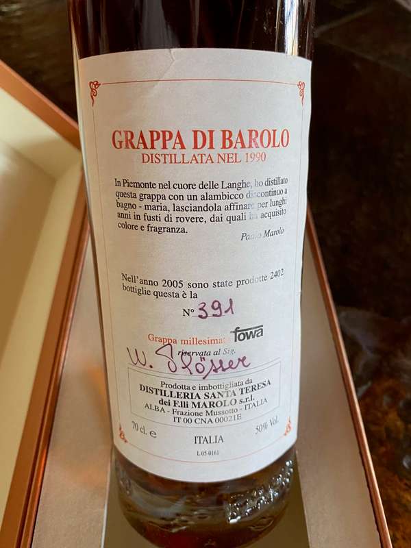 Marolo Grappa di Barolo 15 Year Old ,2005,vintage, sealed, Bar Item, Collectors Item