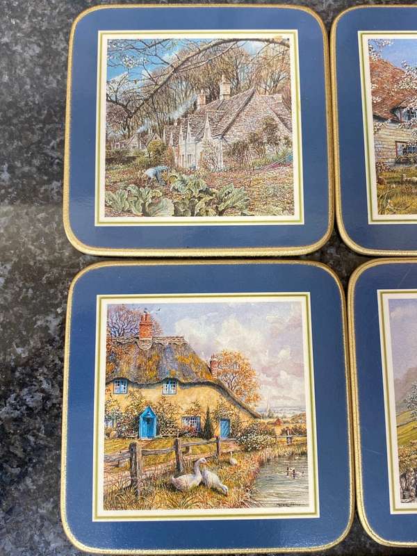 English Mug Coasters Lot 1, cloversleaf, collectors item