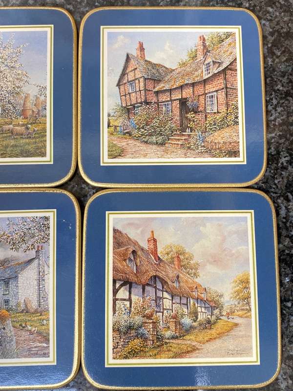 English Mug Coasters Lot 1, cloversleaf, collectors item