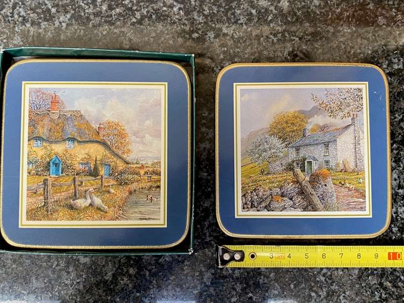 English Mug Coasters Lot 1, cloversleaf, collectors item
