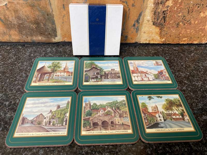 English Mug Coasters Cloverleaf Lot 2, collectors item