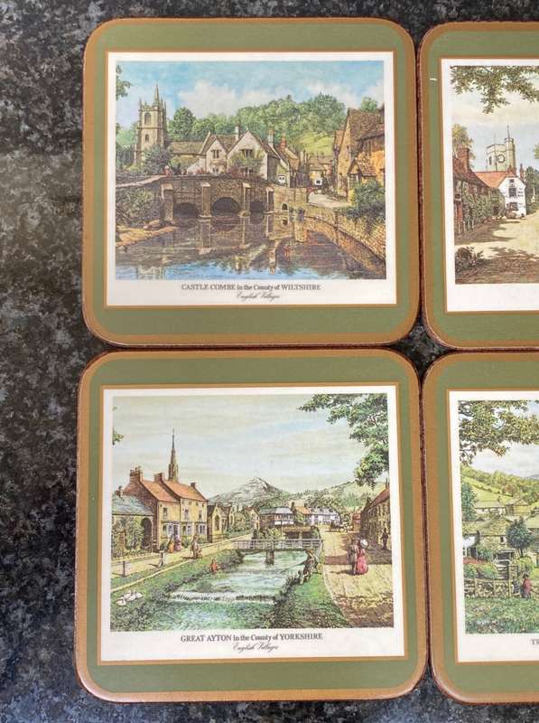 English Mug Coasters Pimpernel Acrylic Lot 3, collectors item