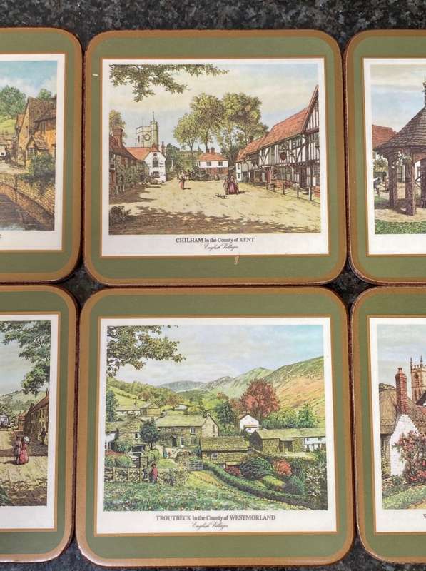 English Mug Coasters Pimpernel Acrylic Lot 3, collectors item
