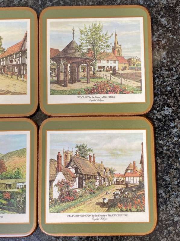 English Mug Coasters Pimpernel Acrylic Lot 3, collectors item