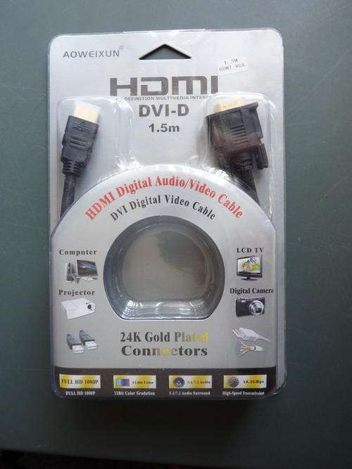 HDMI - VGA DVI-D DIGITAL AUDIO/VIEDEO CABLE HDMI VERSION 1.3b/1.4a AOWEICUN  1.5 METER