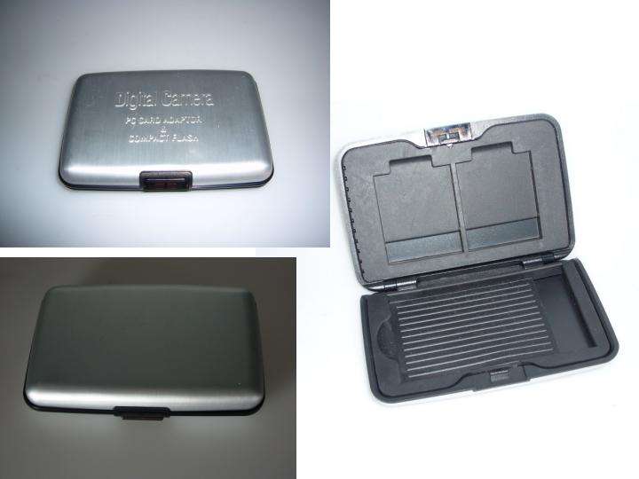 DIGITAL CAMERA ALUMINIUM CASE for PC ADAPTOR + CF CARDS