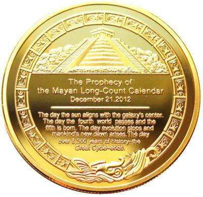 Gold Plated Piramyd Coin Mayan calendar