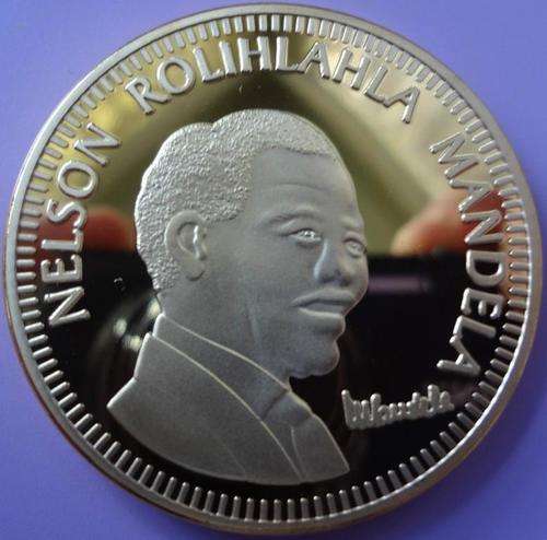 Nelson Mandela Gold Plated Layered Coin - 10 years of FREEDOM
