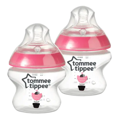 Tommee Tippee CTN Pink Decorated Bottle 0+ Months - 1 Bottle
