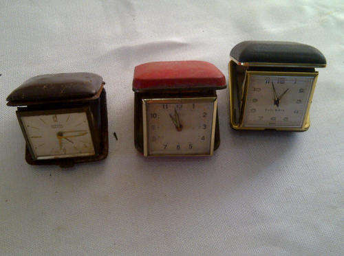 Lot of Travel Alarm Clocks