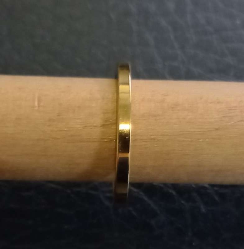 Stainless steel golden color plain ring 2mm