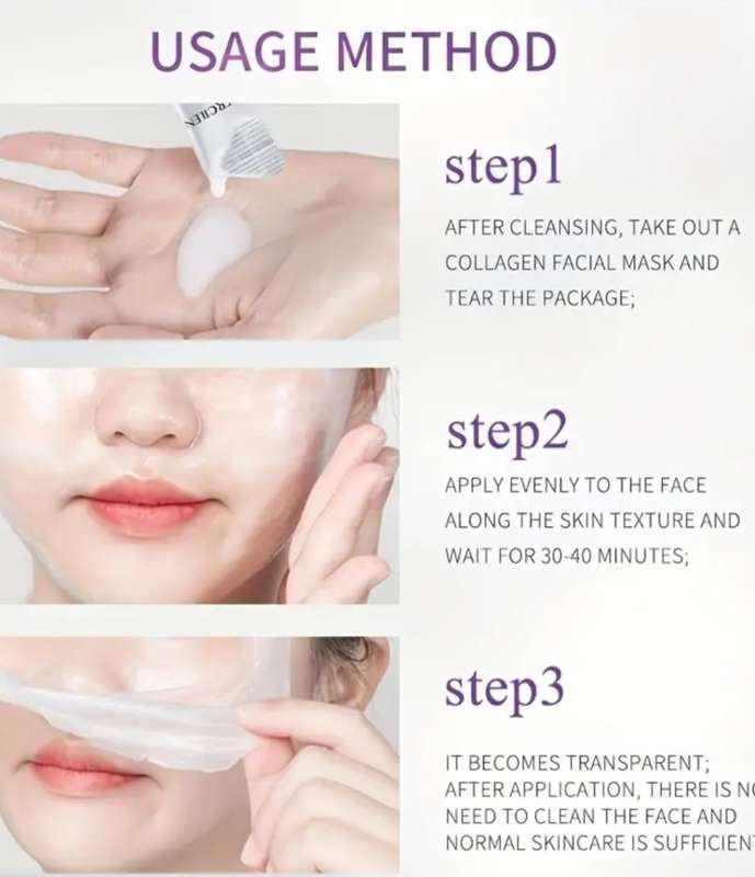 Collagen thin film facial mask