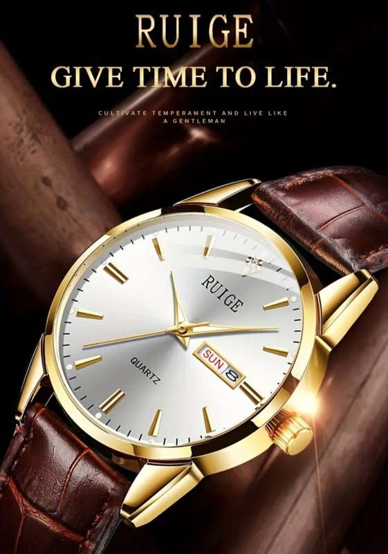 Ruige mens classic quality stainless steel watch