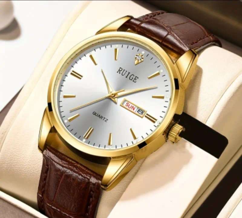 Ruige mens classic quality stainless steel watch