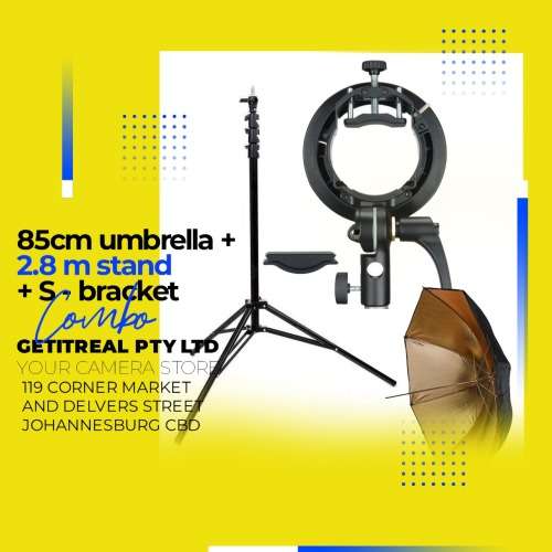 85cm reflective umbrella plus S_ bracket plus 2.8m light stand (COMBO)