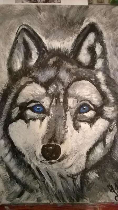 Timberwolf  Acrylic Painting