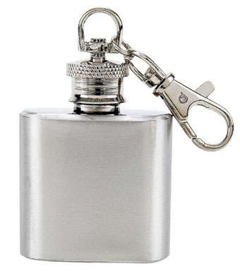 Mini Clip-On Stainless Steel Hip Flask 1Oz