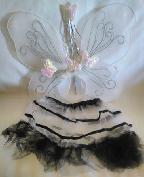 Black and White kiddies Fairy Costume