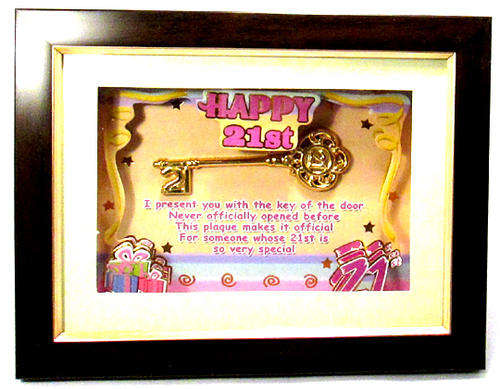 21st Birthday Key in Frame
