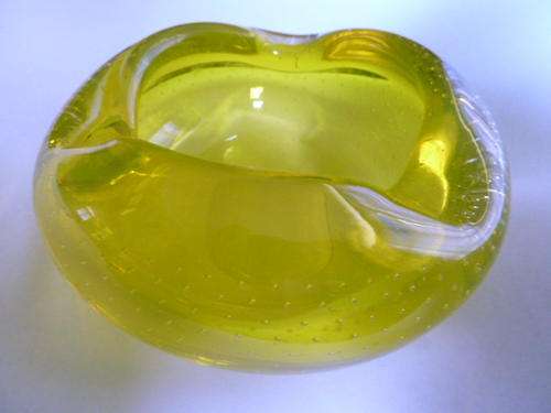 Murano Glass Yellow ash Tray