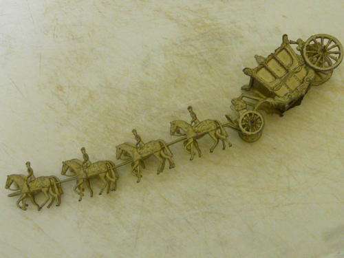 Lead-Toy  horse Driven Coach