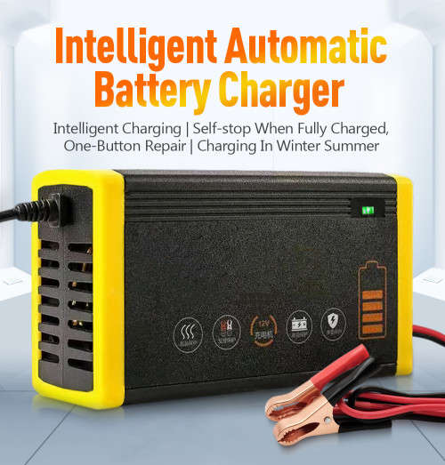 12V 6A Car Battery Motorcycle Battery Charger Intelligent Charging Repair Pulse Dual Mode Battery