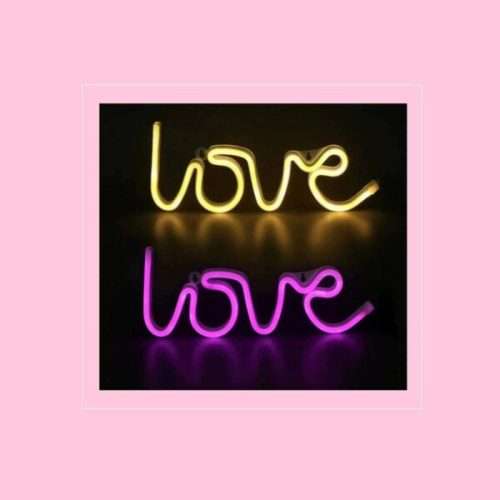 Love Neon Sign Lamp 15 cm x 2.3cm x 36cm Pink, Red, Blue, Warm White USB & Battery Operated