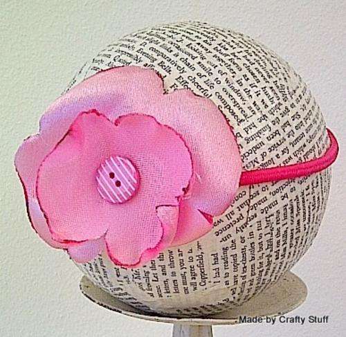 Crafty Stuff: fabric flower Baby Headband  Pink