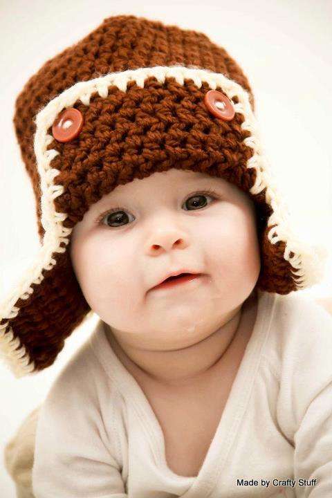 Crafty Stuff: Crochet Baby Aviator Hat, any colour