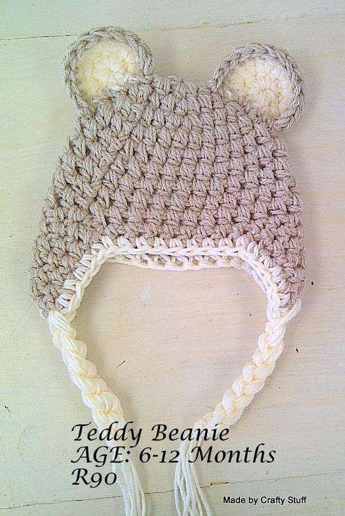 Crafty Stuff: IN STOCK Crochet  Teddy earflap beanie