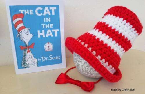Crafty Stuff: IN STOCK Crochet Cat in the hat Tophat and bowtie 0-3 months