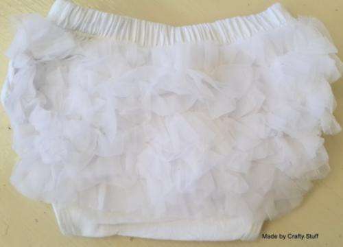 Crafty Stuff: IN STOCK Frilly nappy cover WHITE 0-12 months
