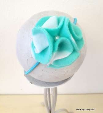Crafty Stuff: IN STOCK Blue Cuddle fleece flower headband 0-6 months