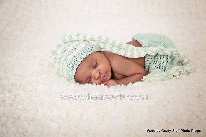 Crafty Stuff : Little Striped Pixie hat and Pants set In sage 0-3 months MADE TO ORDER
