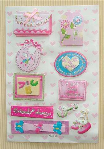 Crafty Stuff:  3-D Baby Girl stickers: