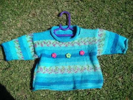 Crafty Stuff: Gorgeous Handknitted Baby Pullover: Blue